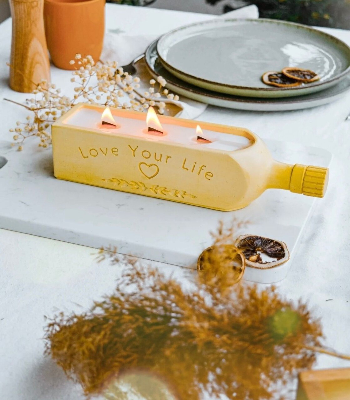 Lumanare, Ers1236, 25x6.5 cm, Galben - imagine 4